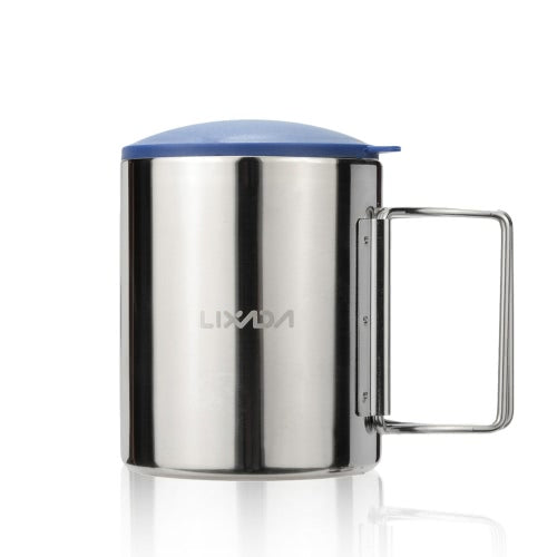 Lixada 220ml Outdoor Mug Portable Camping Picnic Water Cup Stainless Steel Vacuum Double Wall