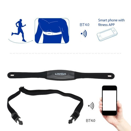4.0 جهاز مراقبة معدل ضربات القلب الرياضي اللاسلكي، شريط صدر رفيع للغاية، حزام للجري واللياقة البدنية لهاتف أندرويد لهاتف iPhone4s 5 5s 5c 6 6 plus