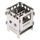 Lixada Portable Stainless Steel Lightweight Folding Wood Stove Pocket Stove Outdoor Camping Cooking Picnic Backpacking Stove