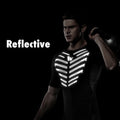 Men's Short Sleeve Compression Shirt Sport Fitness Bodybuilding Gym Running Reflective Top T-Shirt