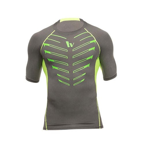 Men's Short Sleeve Compression Shirt Sport Fitness Bodybuilding Gym Running Reflective Top T-Shirt