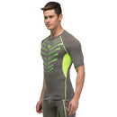 Men's Short Sleeve Compression Shirt Sport Fitness Bodybuilding Gym Running Reflective Top T-Shirt