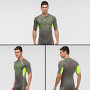 Men's Short Sleeve Compression Shirt Sport Fitness Bodybuilding Gym Running Reflective Top T-Shirt