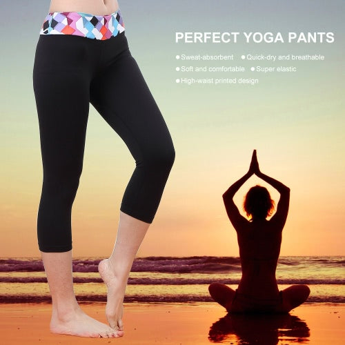 Lixada Women Tight Yoga Pants Stretchy Quick-dry Capri Pants Sports Leggings for Yoga Running