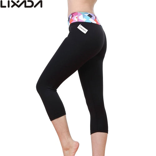 Lixada Women Tight Yoga Pants Stretchy Quick-dry Capri Pants Sports Leggings for Yoga Running