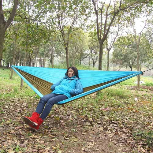 Lixada Portable Durable Compact Nylon Fabric Traveling Camping Hammock for Two Persons