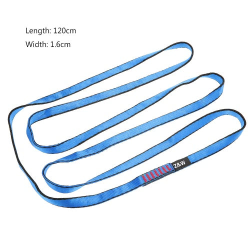 23KN 16mm 120cm/3.9ft Rope Runner Webbing Sling Flat Strap Belt for Mountaineering Rock Climbing Caving Rappelling Rescue Engineering