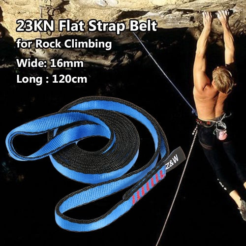 23KN 16mm 120cm/3.9ft Rope Runner Webbing Sling Flat Strap Belt for Mountaineering Rock Climbing Caving Rappelling Rescue Engineering