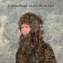 Camouflage Leafy Hunting Ghillie Hood Green Leafy Head Net Eyehole Opening and Leaf Pattern