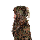 Camouflage Leafy Hunting Ghillie Hood Green Leafy Head Net Eyehole Opening and Leaf Pattern