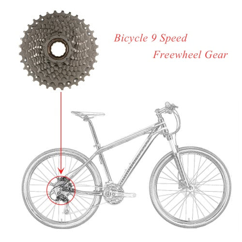 Threaded Steel 9 Speed 13-32T Freewheel Gear Flywheel Bicycle Parts Bike Freewheel Replacement Parts