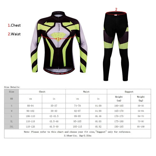 WOSAWE® Quick Dry Breathable Bike Bicycle Mountain Biking Unisex Cycling Jersey Pants Tights Clothing Sets Suits Long Sleeve Outdoor Sports