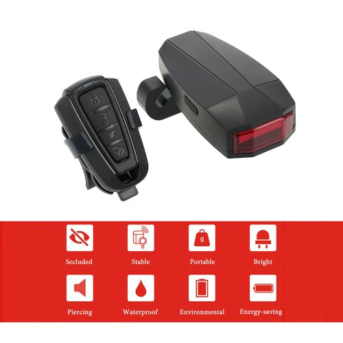 Bike Taillights Intelligent Anti-Theft Bicycle Tail Light Alarm LED Cycling Strobe Warning Electric Bell with Wireless Remote USB Cable MTB Accessories