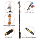 Lixada Portable Lure Rod Set Spinning Rod and Fishing Reel Combos Full Kit Telescopic Fishing Rod Pole with Reel Line Lures Hooks Fishing Carrier Bag Case Fishing Gear Accessories Organizer