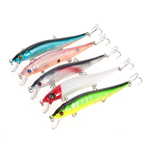 5pcs 12cm/13.5g Fishing Lures with 3 Fishing Tackle