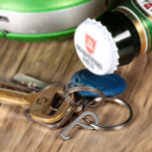 Every Day Carry Keychain Key Ring Mini Bottle Opener Multi-functional Pocket Gear Camping Outdoor Stainless Steel