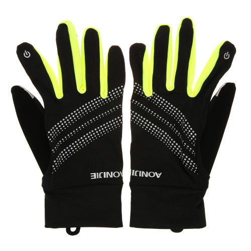 AONIJIE Outdoor Sports Men Women Gloves Warm Windproof Cycling Running Hiking Motorcycle Full Finger Touch Screen Gloves