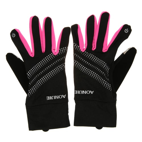 AONIJIE Outdoor Sports Men Women Gloves Warm Windproof Cycling Running Hiking Motorcycle Full Finger Touch Screen Gloves