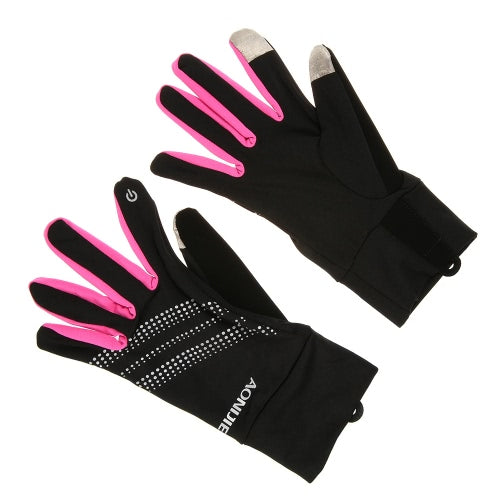 AONIJIE Outdoor Sports Men Women Gloves Warm Windproof Cycling Running Hiking Motorcycle Full Finger Touch Screen Gloves