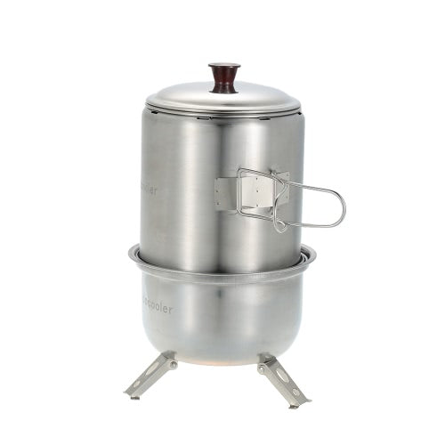 Docooler Portable Stainless Steel Lightweight Wood Stove Solidified Alcohol Stove Outdoor Cooking Picnic BBQ Camping