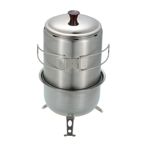 Docooler Portable Stainless Steel Lightweight Wood Stove Solidified Alcohol Stove Outdoor Cooking Picnic BBQ Camping