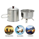 Docooler Portable Stainless Steel Lightweight Wood Stove Solidified Alcohol Stove Outdoor Cooking Picnic BBQ Camping