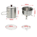 Docooler Portable Stainless Steel Lightweight Wood Stove Solidified Alcohol Stove Outdoor Cooking Picnic BBQ Camping