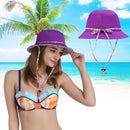 Women Girls Foldable Beach Cap UV Protection Summer Sun Hat Bucket Hat