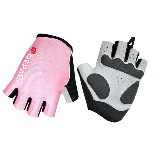 QEPAE Biking Gloves Gel Pad Fingerless Half Finger Gloves for Safe Night Riding Cycling Hiking