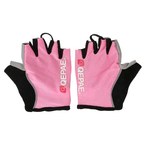 QEPAE Biking Gloves Gel Pad Fingerless Half Finger Gloves for Safe Night Riding Cycling Hiking