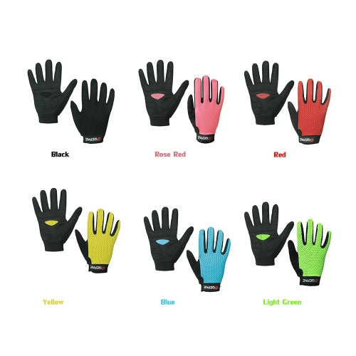 QEPAE Full Finger Gloves Sports Breathable Riding Cycling Gloves Shock Absorbent Wear-resistant