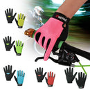 QEPAE Full Finger Gloves Sports Breathable Riding Cycling Gloves Shock Absorbent Wear-resistant