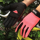 QEPAE Full Finger Gloves Sports Breathable Riding Cycling Gloves Shock Absorbent Wear-resistant