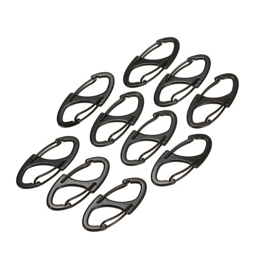 10PCS Mini Alloy S-biner Clips Spring Clasps Metal Hook EDC Keychain Hooks