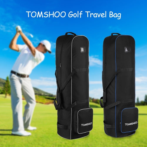 TOMSHOO Smooth Rolling Golf Travel Bag Cover Case Carrier with Wheels