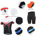 Arsuxeo Men's Summer Breathable Short Sleeve Cycling Jersey Shirt 3D Padded Shorts Set Quick Dry Cycling Riding Running Suit Clothing Set Sportswear