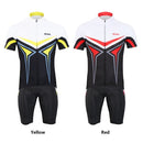 Arsuxeo Men's Summer Breathable Short Sleeve Cycling Jersey Shirt 3D Padded Shorts Set Quick Dry Cycling Riding Running Suit Clothing Set Sportswear