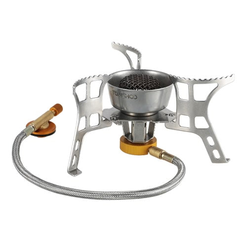 TOMSHOO Backpacking Canister Stove Burners Camping Outdoor Cooking Foldable Hiking Supply Butane Canister Compatible