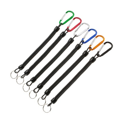 6PCS Fishing Coiled Lanyards Boating Fishing Ropes Tackle Fish Tools