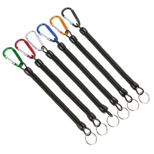 6PCS Fishing Coiled Lanyards Boating Fishing Ropes Tackle Fish Tools