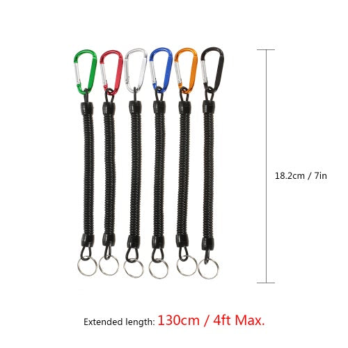 6PCS Fishing Coiled Lanyards Boating Fishing Ropes Tackle Fish Tools