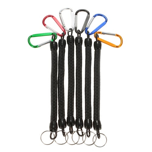 6PCS Fishing Coiled Lanyards Boating Fishing Ropes Tackle Fish Tools