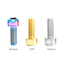 RISK 2PCS M5×14mm Titanium Bolts for Bike Thumb Shifter Fixed Screws Ti Conjoined Hexagon Ti Screws Ti Fastener MTB Bicycle Parts