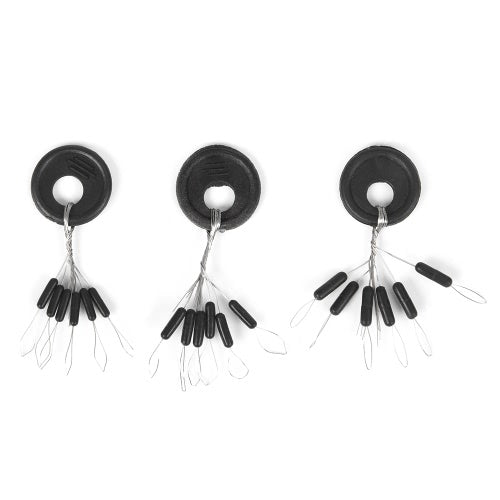 Lixada 50PCS Black Rubber Stopper Fishing Float Space Bean Stopper Float Line Stoppers Stops