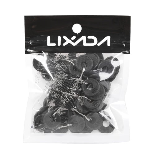 Lixada 50PCS Black Rubber Stopper Fishing Float Space Bean Stopper Float Line Stoppers Stops