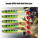 Lixada 5PCS Soft Bait Fish Fishing Lure Silicone Bass Bait Swim Baits Plastic Lure Artificial Lures