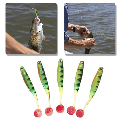 Lixada 5PCS Soft Bait Fish Fishing Lure Silicone Bass Bait Swim Baits Plastic Lure Artificial Lures