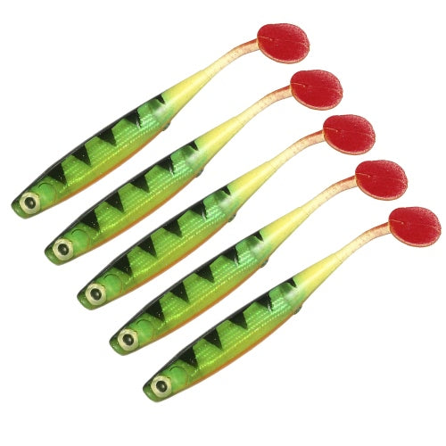 Lixada 5PCS Soft Bait Fish Fishing Lure Silicone Bass Bait Swim Baits Plastic Lure Artificial Lures