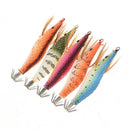 5pcs/set Fishing Bait Set Shrimps Fishing Lures Luminous Plastic Artificial Squid Fishing Baits with Hooks