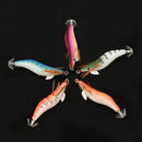 5pcs/set Fishing Bait Set Shrimps Fishing Lures Luminous Plastic Artificial Squid Fishing Baits with Hooks